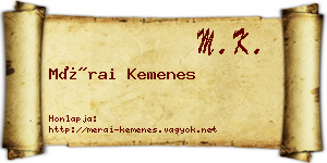 Mérai Kemenes névjegykártya
